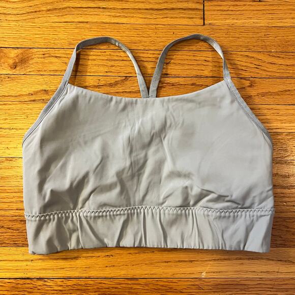 Athleta Sports Bra Womens Small Light Blue Gray Strappy Active Running - Picture 1 of 4